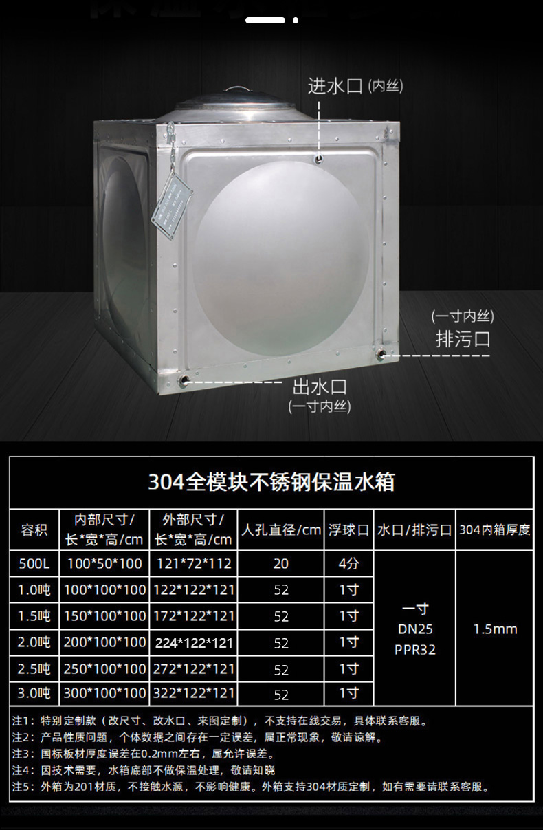 状元雨-304方形水箱大